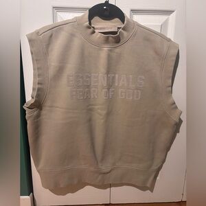 Essentials Fear of God Tan Sleeveless Sweatshirt- worn once